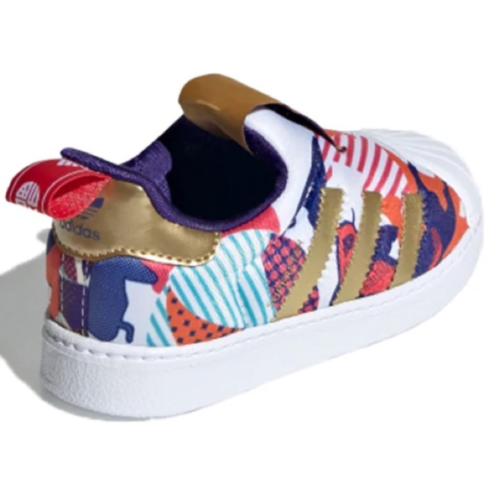 NWT ADIDAS ORIGINALS SUPERSTAR 360 I TD GZ7348 Size 6 GOLD with MULTICOLORED - Picture 2 of 4